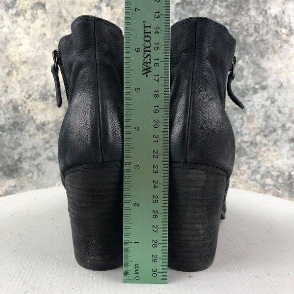 BP Women's Size 9M Trolley Black Leather High Heel Side Zip Ankle Booties Boots - Picture 8 of 15